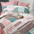 thumbnail image 2 of SUSSEXHOME Mint Meets Pink Cotton Duvet Cover Set Pink, King Size Duvet Cover, 1 Duvet Cover, 1 Fitted Sheet and 2 Pillowcases, Iron Safe, Hypoallergenic, Breathable , Machine Washable, 2 of 7