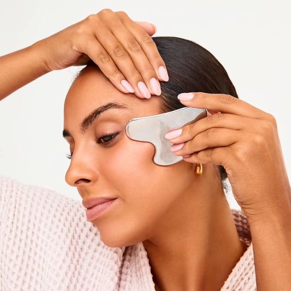 Liquid Gym Gua Face Sculpting Tool, Roller to Tension, Puffiness & Wrinkles, Skin Care Tool and Jawline Sculptor, Stainless Steel Massager with Dog House