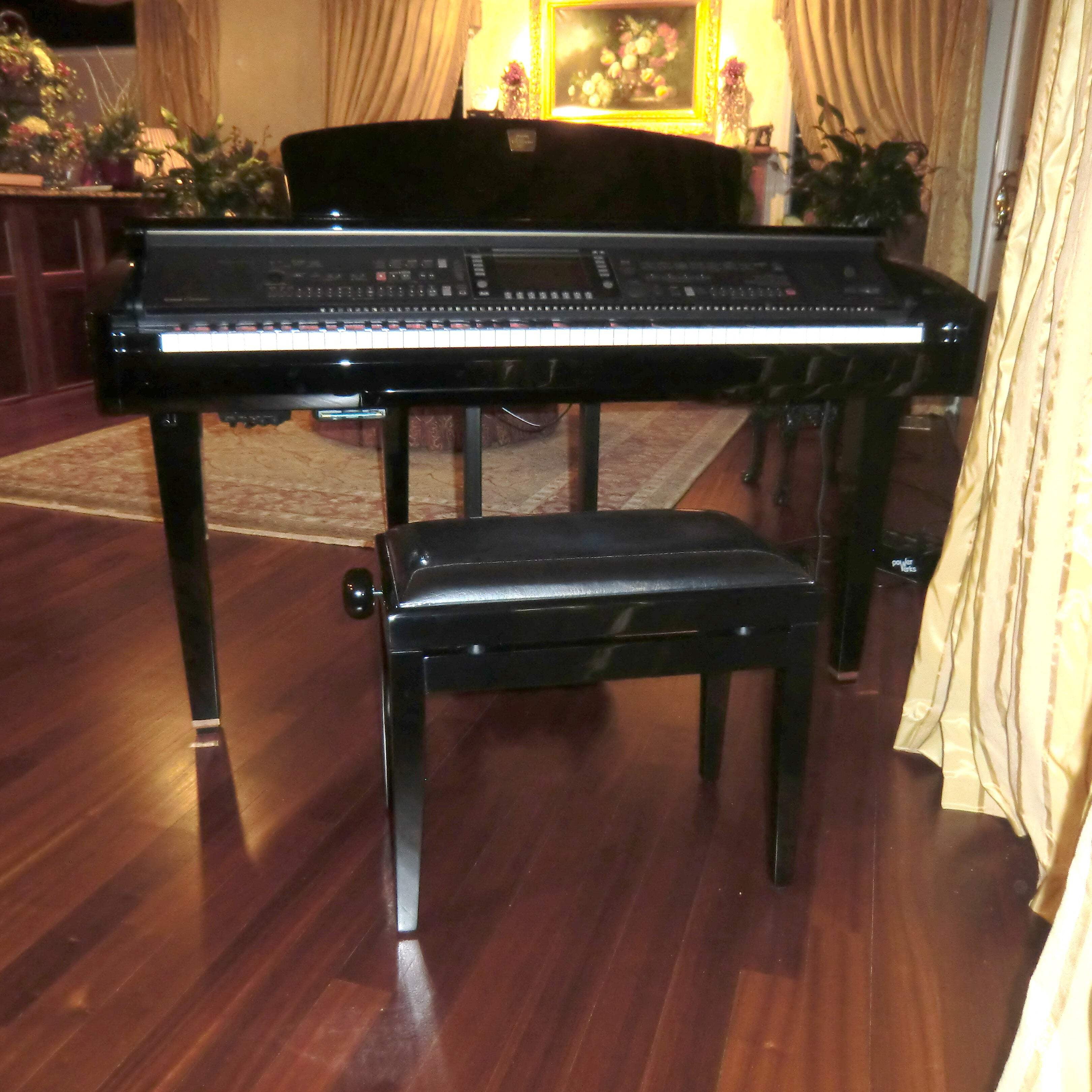 Height Adjustable Wood Piano Bench