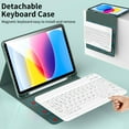 thumbnail image 5 of Magnetic Detachable Bluetooth Keyboard Case with 3 Viewing Angles, Pencil Holder & Full Protection - Compatible with iPad 10th Gen 10.9" 2022 (A2696/A2757/A2777) - Dark Green Folio Cover with, 5 of 5