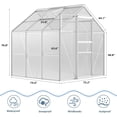 thumbnail image 3 of Serre Extérieure en Polycarbonate 6 X 6 Pi Robuste – Cadre en Aluminium Solide, Porte Coulissante, Évent de Toit Ajustable, Gouttière, Conception à Entrée Piétonne, Idéale pour le Patio Toute l'Année, la Cour Arrière, le Jardinage Hivernal, 3 of 7