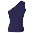 thumbnail image 5 of IWRICH Women's One Shoulder Tank Tops Stylish Sleeveless Slim Fit Cropped Tee Shirt Summer Tops Navy M, 5 of 5