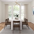 thumbnail image 3 of Plank+Beam 72" Modern Solid Wood Dining Table Set, White Wirebrush, + 6 Chairs Walnut, 3 of 6