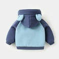 thumbnail image 4 of SonxaHe Infant Boy Girl Winter Jackets Fleece Cute Animal Print Button Up Warm Autumn Winter Hooded Coat Blue,Sized 18-24 M, 4 of 8