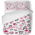 thumbnail image 1 of Juego de ropa de cama ABPHQTO 3 piezas Día de San Valentín Doble con 2 fundas de almohada, 1 of 1