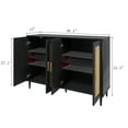 thumbnail image 3 of Buffet Storage Cabinet with Rattan Decorating Living Room Wood Kitchen Sideboard Accent Cabinet, 3 of 7