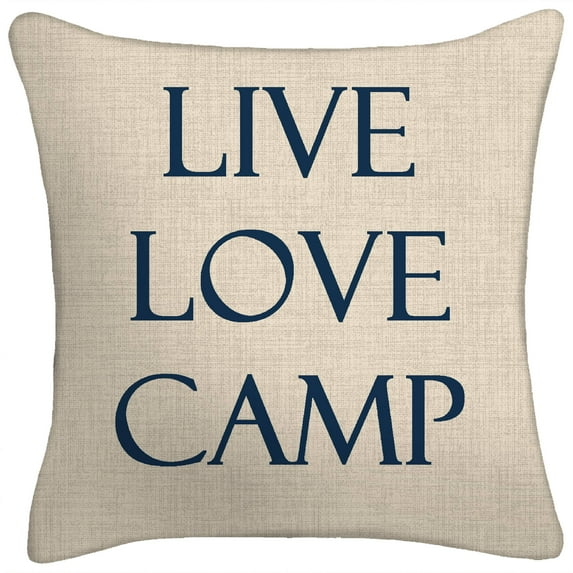 18" Live Love Camp Toss Pillow