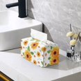 thumbnail image 2 of POLERO Tissue Box Cover Rectangle, Yellow Sunflowers PU Leather Tissue Box Holder Waterproof ,Decorative Facial Organizer for Bathroom, Vanity Countertop, Car, 2 of 7