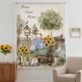 thumbnail image 2 of Spring Flowers Sheer Curtains 45 Inches Long, Farmhouse Hydrangea Sunflowers Bunny on Linen Light Filering Curtains, Breathable Simi Curtain Privacy Drapes for Kitchen Bathroom Small Window Treatment, 2 of 9