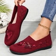 thumbnail image 2 of Women's Breathable Mesh Shoes Casual Trendy Flower Embroidery Shoes Slip-On Soft Sole Non-Slip Shoes Mesh Bottom Shallow Mouth Walking Shoes, 2 of 10