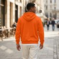 thumbnail image 5 of Sorvello Men's Fleece Big and Tall Hoodie Quarter Zip Fuzzy Sweatshirt Classic Warm Comfy Athletic Work Casual Fall Winter Top for Men Saffron L, 5 of 8