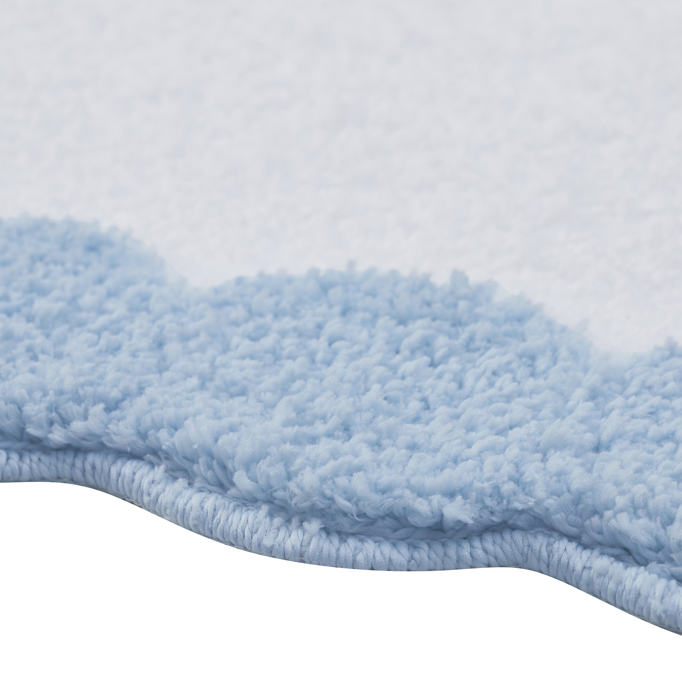 VCNY Home Blue/White Dotted Edge Tufted Bath Rug, 18" x 27"