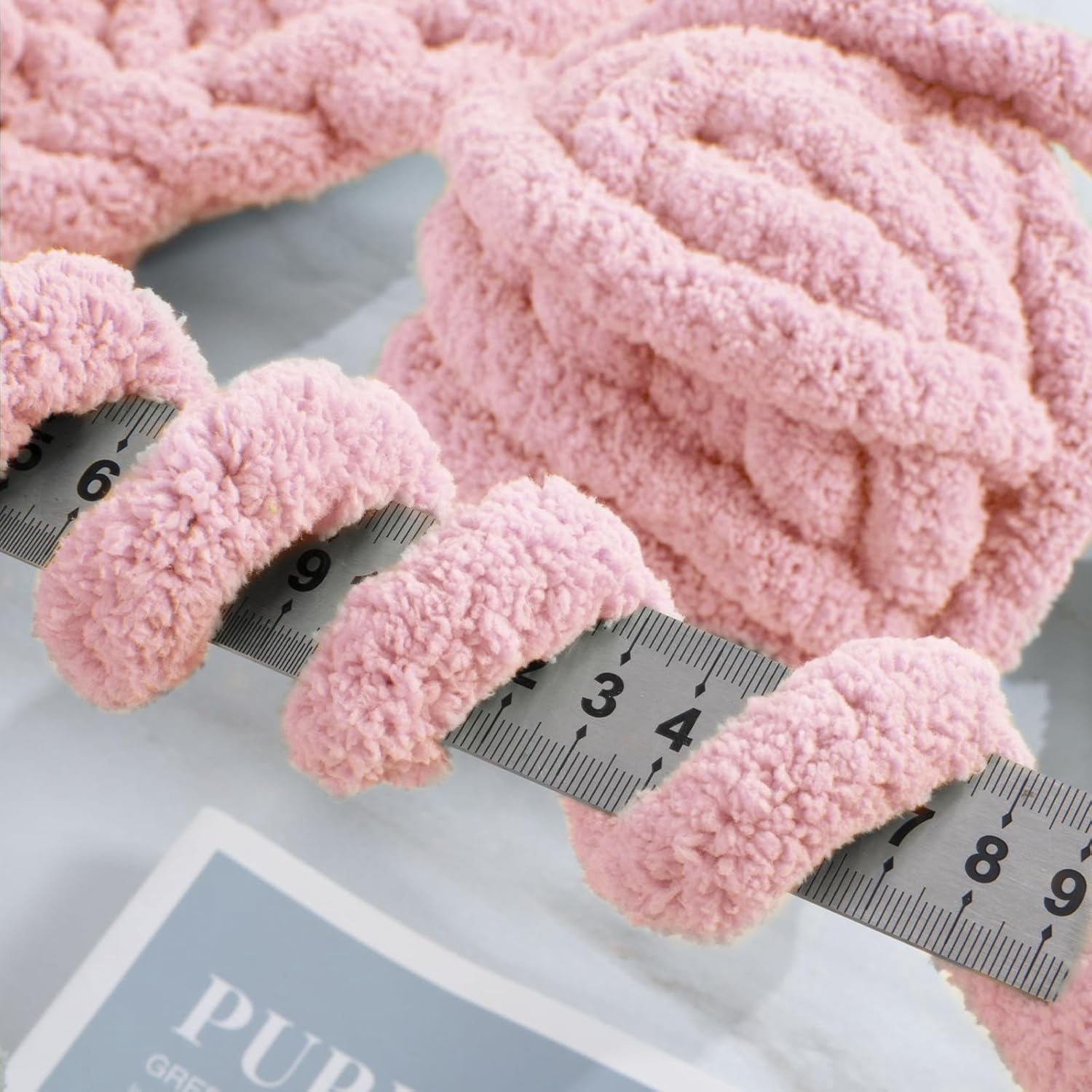 Hombys Pink Chunky Chenille Yarn for Crocheting and Knitting, Super Bulky Yarn for Blankets, Soft Plush, 8 Jumbo Packs (27 yds, 8 oz Each)