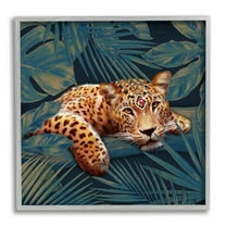 Stupell Industries Tropical Leopard Glitz Gem Safari Cat Jungle Plants, 24 x 24, Design by Ziwei Li