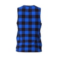 thumbnail image 2 of Rocae Buffalo Plaid Blue Black for Men's Basketball Jersey Lightweight and Breathable Athletic Tank Top,Quick-Drying Sports Jersey 3X-Large, 2 of 9