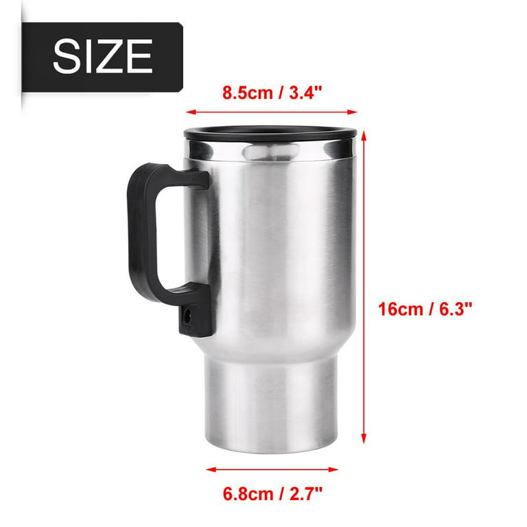 Wagan Tech 12-Volt Deluxe Double-Wall Stainless Steel Heated Travel Mug