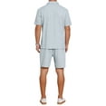 thumbnail image 3 of INSPIRE CHIC Men's 2 Pieces Sets Polo Shirt & Drawstring Shorts Textured Outfits S Gray, 3 of 4