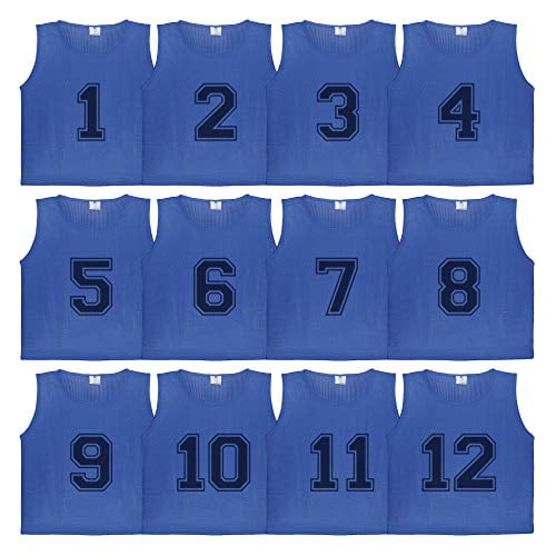 Athllete LITEMESH Pinnies Scrimmage Vests Team Practice Jersey for Child Youth Teen & Adult Lightweight Pennys 12 Jerseys 