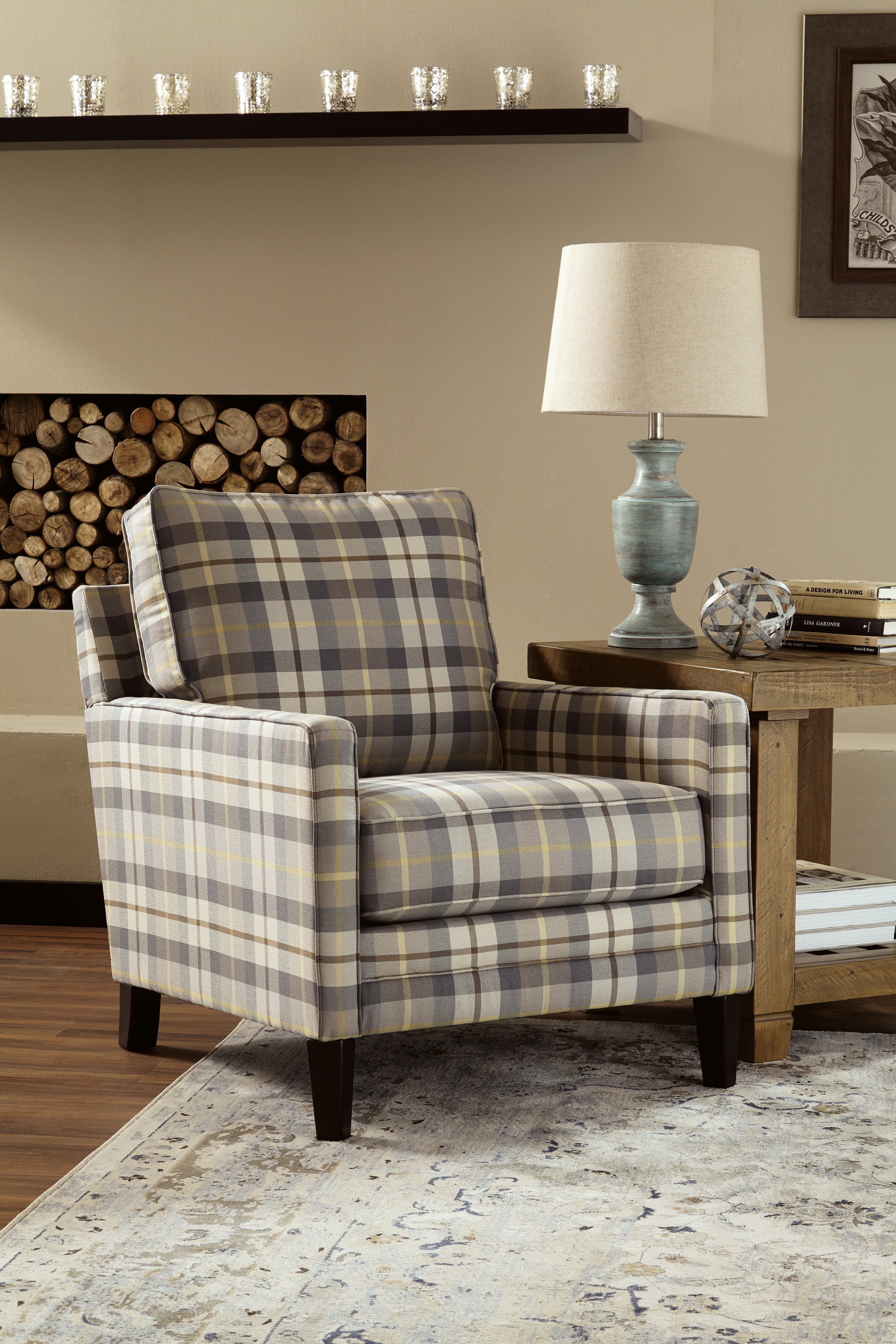 Ashley Furniture Austwell Checkered Pattern Fabric Uph ...