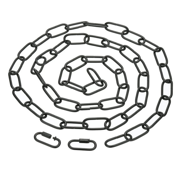 Uxcell 6ft Lighting Hanging Chain, Looping Chain with Connectors for Plant Pendant Chandelier Light Fixture, Black