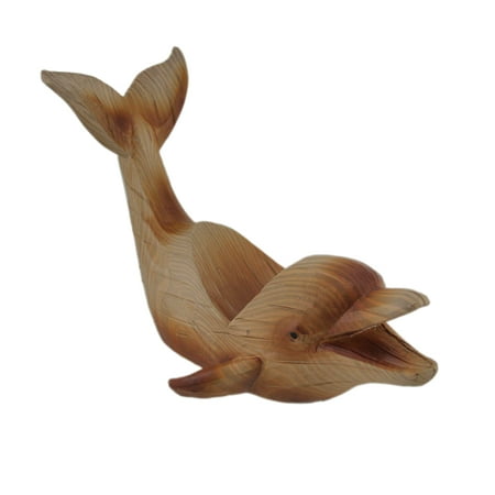 Polyresin Dolphin - Carved Wood Look Polyresin Dolphin Wine Bottle Holder