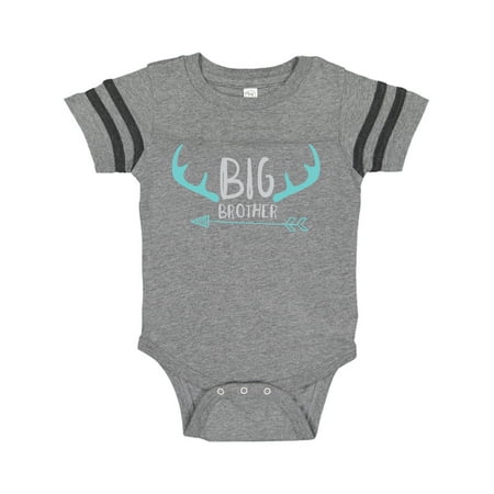 

Inktastic Big Brother Deer Antlers Arrow - Blue Gray Gift Baby Boy Bodysuit