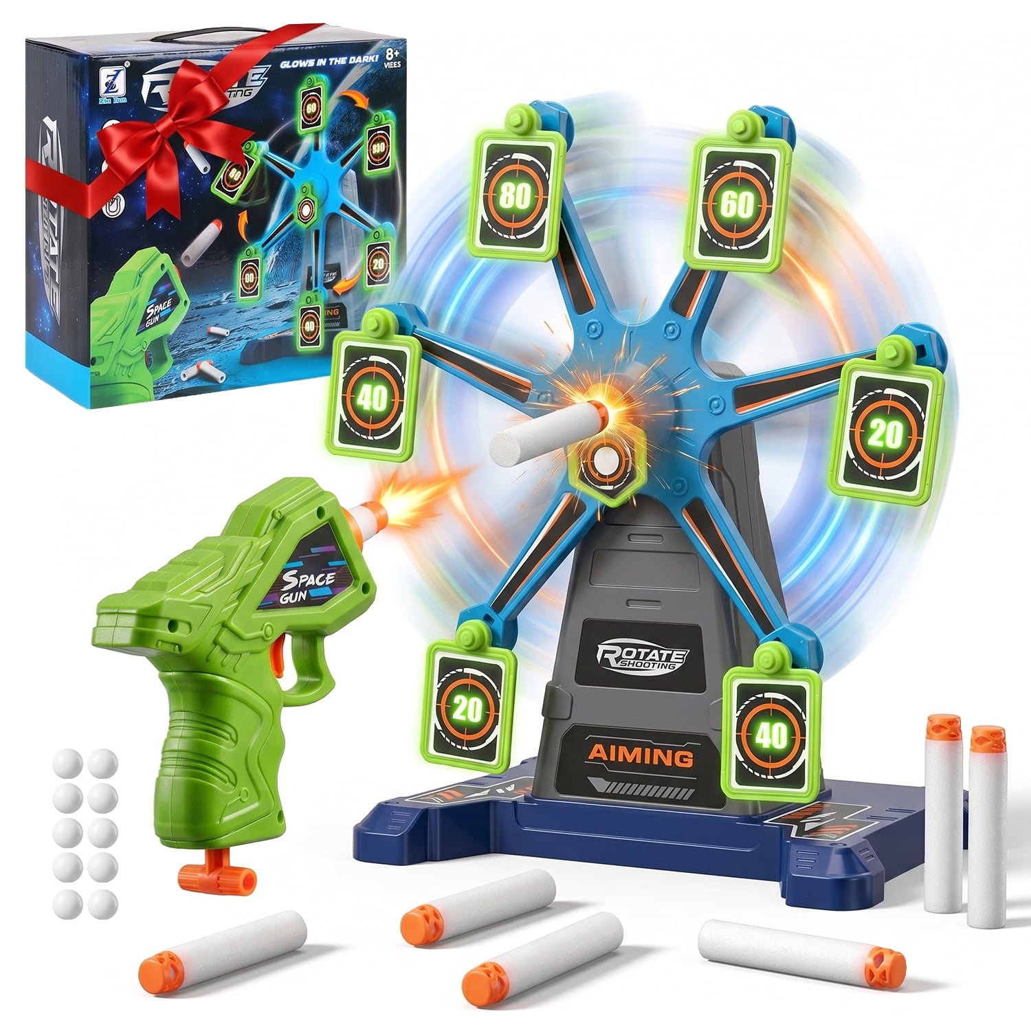 ABSOKE Electronic Shooting Target with 2 Foam Blaster Toy,Outdoor