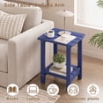 thumbnail image 7 of Ayaya 2-Tier Side Table, Solid Wood Indoor Bedside Table for Small Spaces, Living Room Bedroom Home Office, Blue, 7 of 7