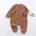 thumbnail image 2 of CAUYDY 1T 2T Toddler Pajamas Preemie Baby Fall Winter Clothes Long Sleeved Romper for Infant Child Little Kids 0 3 6 9 Months Loungewear Sizes 9-12 Months,Brown, 2 of 7