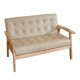 thumbnail image 5 of Sofá de Varias Plazas Retro Cómodo Simple Ergonómico Muebles para Asientos de Dormitorio, Muebles de Sofá de Fácil Mantenimiento 2 plazas color beige, 5 of 8