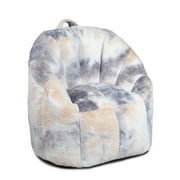 Big Joe Joey Bean Bag Chair for Kids/Teens, 2.5 ft Plushie Lounge Chair, Soft & Lightweight, Beige Tie Dye