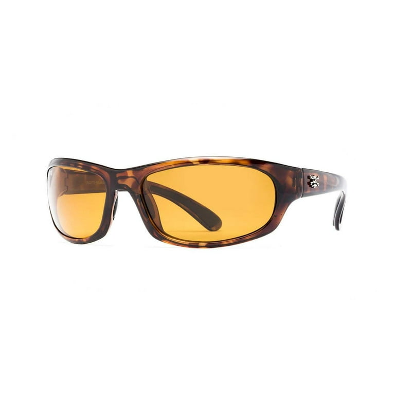 Calcutta Steelhead Polarized Fishing Sunglasses, Tortoise Frame/Blue Mirror  Lens 