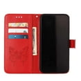 thumbnail image 4 of Decase iPhone 13 mini Case, Butterfly Patterned Wallet Case, Magnetic Folio Faux Leather with Wrist Strap Credit Card Holder Slots Kickstand Protective Cover For iPhone 13 Mini, Red, 4 of 10