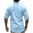 thumbnail image 3 of Fjofpr Long Sleeve Shirts for Men Button Down Men's Solid Color Turndown Collar Button T-shirt Long Sleeved Cardigan Shirt, 3 of 8