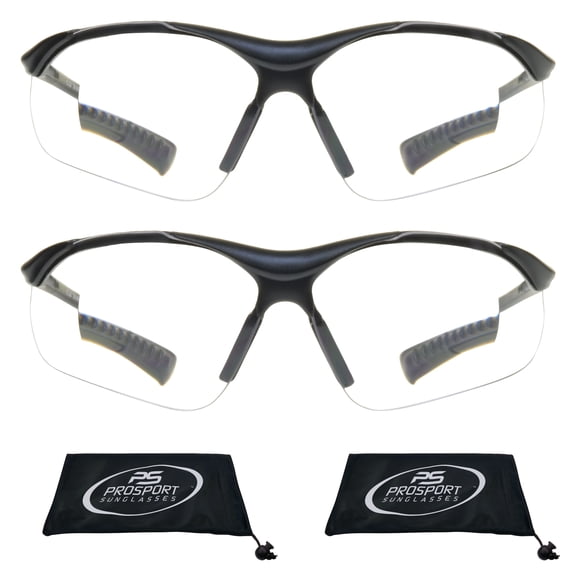 proSPORT Safety Readers Reading Glasses Wrap Men Women Clear 2 Pairs NOT BIFOCAL