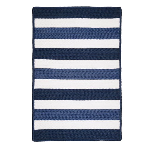 Colonial Mills PO59R108X108S 9 ft. Portico Striped Square Rug, Nautical