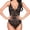 Black, variant on Women'S Lingerie, Sleep Women Deep V Halter Lingerie Teddy One Piece Lace Mini Bodysuit