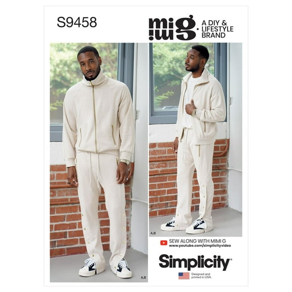 Simplicity Mens Knit Jacket and Pants-XS-S-M-L-XL