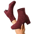 thumbnail image 4 of OKBOP Women's Platform Boots Round Toe Zip-Up Stability Foam Cushioning Wine Stylish Women's Boots Sizes 40, 4 of 5