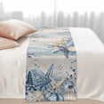 thumbnail image 2 of Marine Life Bed Runner for Queen Size Bed, Watercolor Blue Beige Starfish Shell Leaves Wood Soft Bedding Scarf Bedding Protector Slipcover Sofa Throw for Bedroom Hotel Guesthouse, 2 of 8