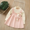 thumbnail image 5 of Levmjia Girls Dress Set 1 - 8 Years Acrylic Soft Pocket Rabbit Floral Trim Knit Sweater Dress Girl Outfit Long Sleeve Cardigan Dress for Kids Girls Clothing, 5 of 8