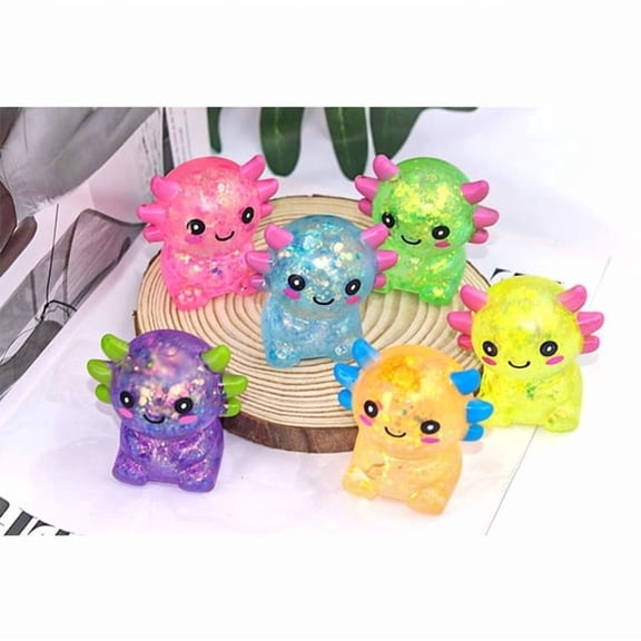 Diceymbol Glitter Dinosaur Slow Rebound Stress Relief Squeeze Block, Dreamy Glitter Texture Calming Comfort, Portable Stress Relief for Work Breaks, Commutes & Quiet Home Moments, 2.36 Inch