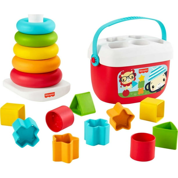 Trasplante congelado Saca la aseguranza Fisher-Price Baby's First Blocks & Rock-a-Stack Infant Toy Gift Set Made  From Plant-Based Materials - Walmart.com