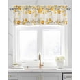 thumbnail image 2 of Yellow Grey Spring Floral Linen Curtain Valance for Bedroom/Bathroom/Kitchen/Office/Living/Dining Room Window,Summer Botanical Pastoral Rustic Rod Pocket Topper Decorative Cafe Drapes Panel 42"x18", 2 of 6