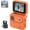 orange, variant on Multi-Functional Flip Screen Action Camera, Action Cam 4K 360°with 143°Wide-Angle Lens, Compact Anti-Shake Sports Camera with 64GB Card for Cycling, Skydiving, POV Adventures & Vlogging (Black)