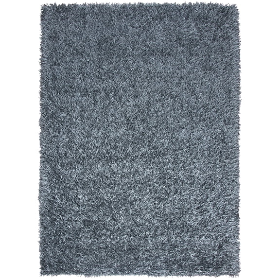 Gatney Rugs Peninsula Shag Area Rug KM1558 Grey Blue Frilles Plush 3' 6" x 5' 6" Rectangle