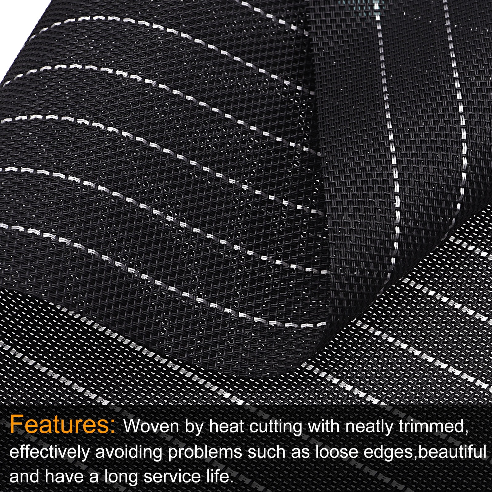 Unique Bargains PVC Washable Woven Place Mats for Dining Tables Black 450x300mm 2 Pcs