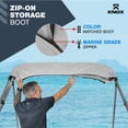 thumbnail image 6 of KNOX Universal 2 Bow Bimini Top Replacement Canvas, 600D Boat Canopy Sun Shade Cover with Storage Boot, Fits Most Small Boats & Inflatable Boats, No Frame Kit, 63" L x 39"-55" W (Light Gray), 6 of 7