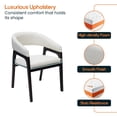 thumbnail image 5 of LeisureMod Leather Dining Arm Chair with Rubberwood Legs and U-Shaped Open Back Design Accent Kitchen Chair for Modern Home Cali Collection, White, 5 of 12