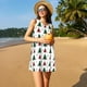 thumbnail image 3 of Fotbe Buffalo Plaid Christmas Trees Vestido de Verano sin Mangas para Mujer – Vestido Midi Línea A, Estilo Camiseta Floral, Vestido Playero Casual y Fluido, 3 of 7